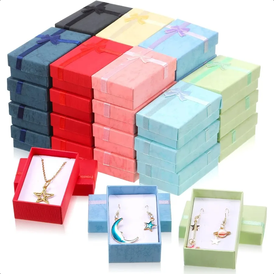 Jewelry Gift Box Set with Ribbon Bowknot