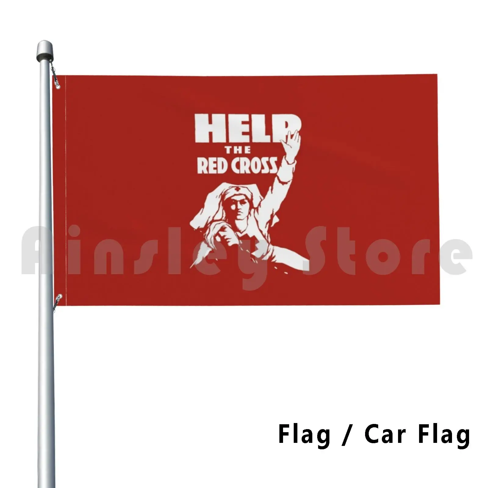 Aiuta La Bandiera Della Croce Rossa Bandiera Dell'Auto Divertente Ww1 Infermiera World War 1 Infermieristica World War I Red Cross World War One