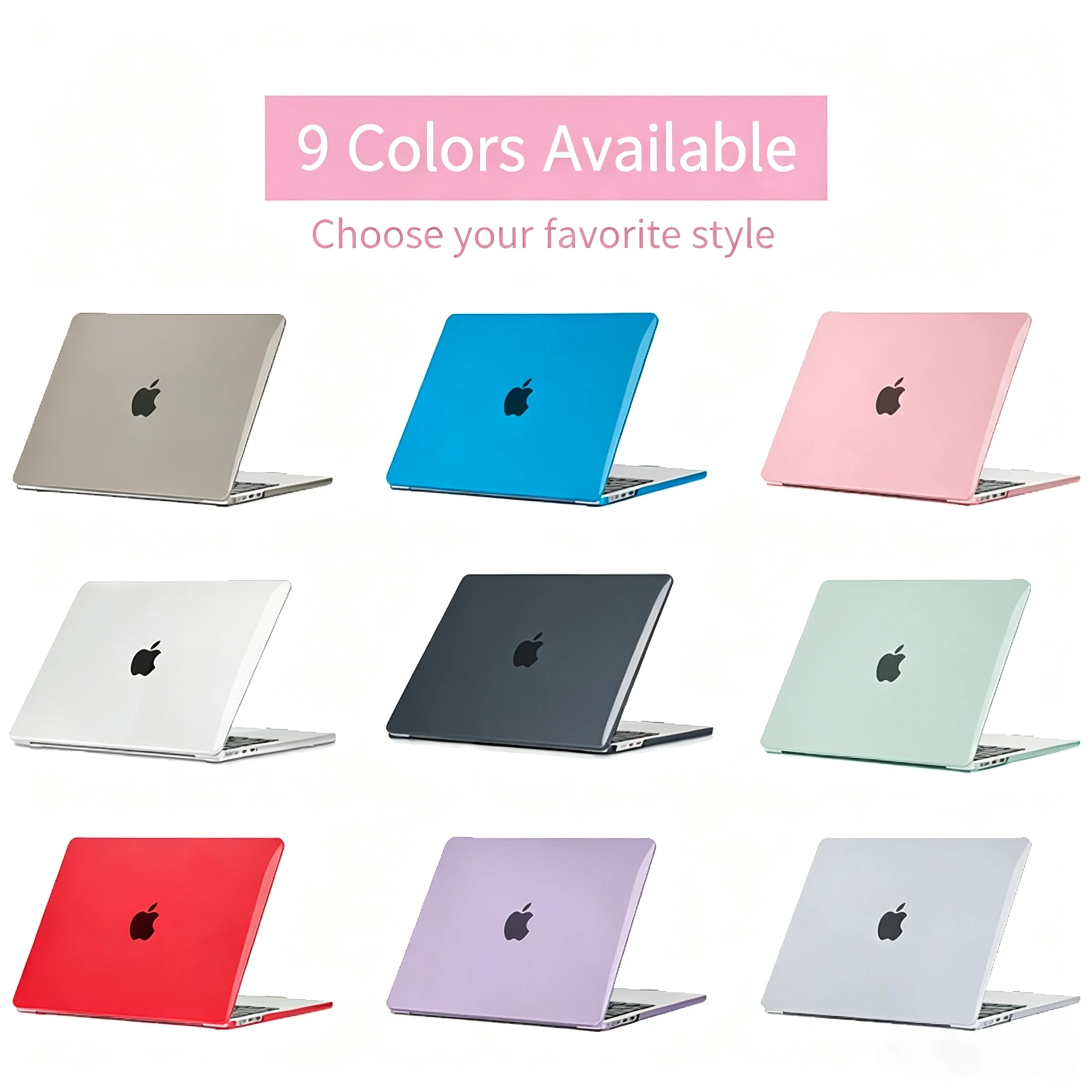 Sleek Hard Shell Laptop Case - Scratch-Resistant & Cooling Design, 9 Color Options