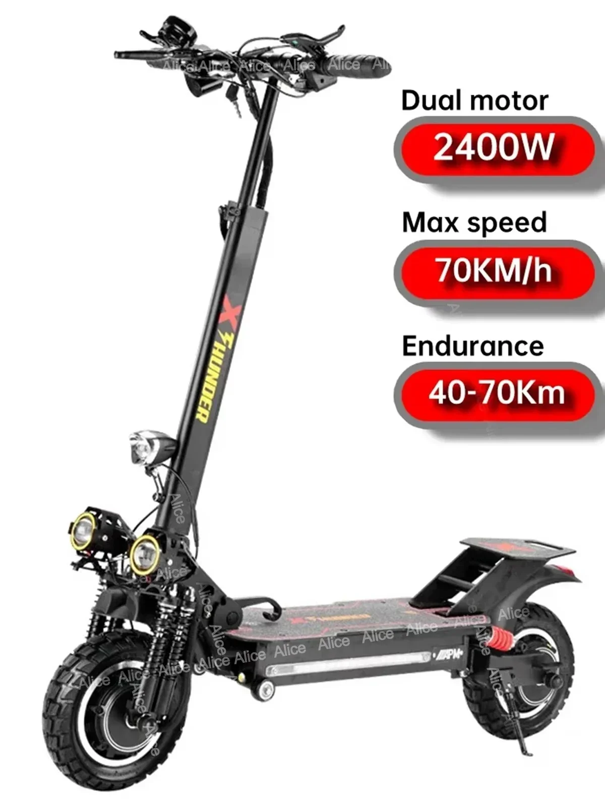 Foldable Adult Electric Scooter 2400W 52V 21AH Dual Motor Escooter Max Speed 65km/h Range 80km Hydraulic Brake