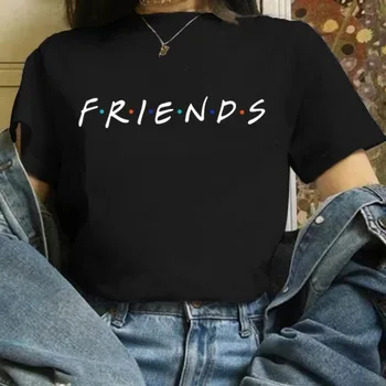Friends Tv Show T Shirt Women Graphic Best Friends Harajuku T-shirt Unisex Fashion Manga Y2k Tshirt kawaii Vintage Tops Female 1