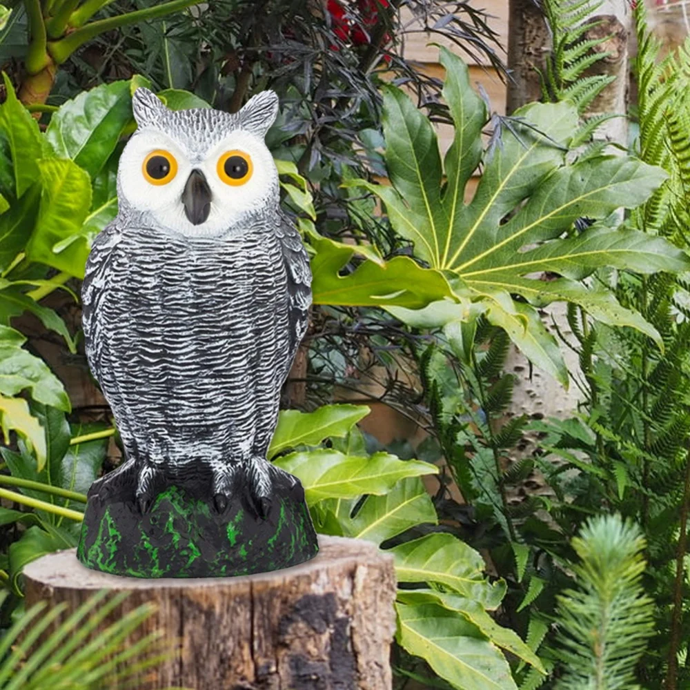 Fake Owl Statue to Scare Birds Squirrels Mices Away Plastic Owls Statue Scarecrow For Indoor
