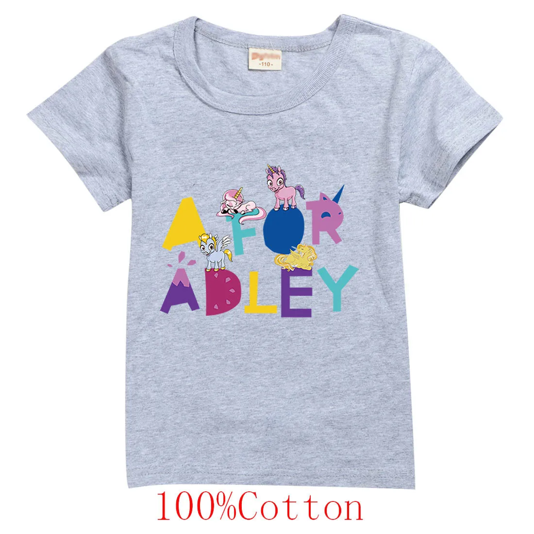 2-16Y 2024 Summer Fashion A FOR ADLEY Costume Kids Short Sleeve Tops Teenagers Boys Cotton T-shirt Baby Girls Cute Jeresy TShirt