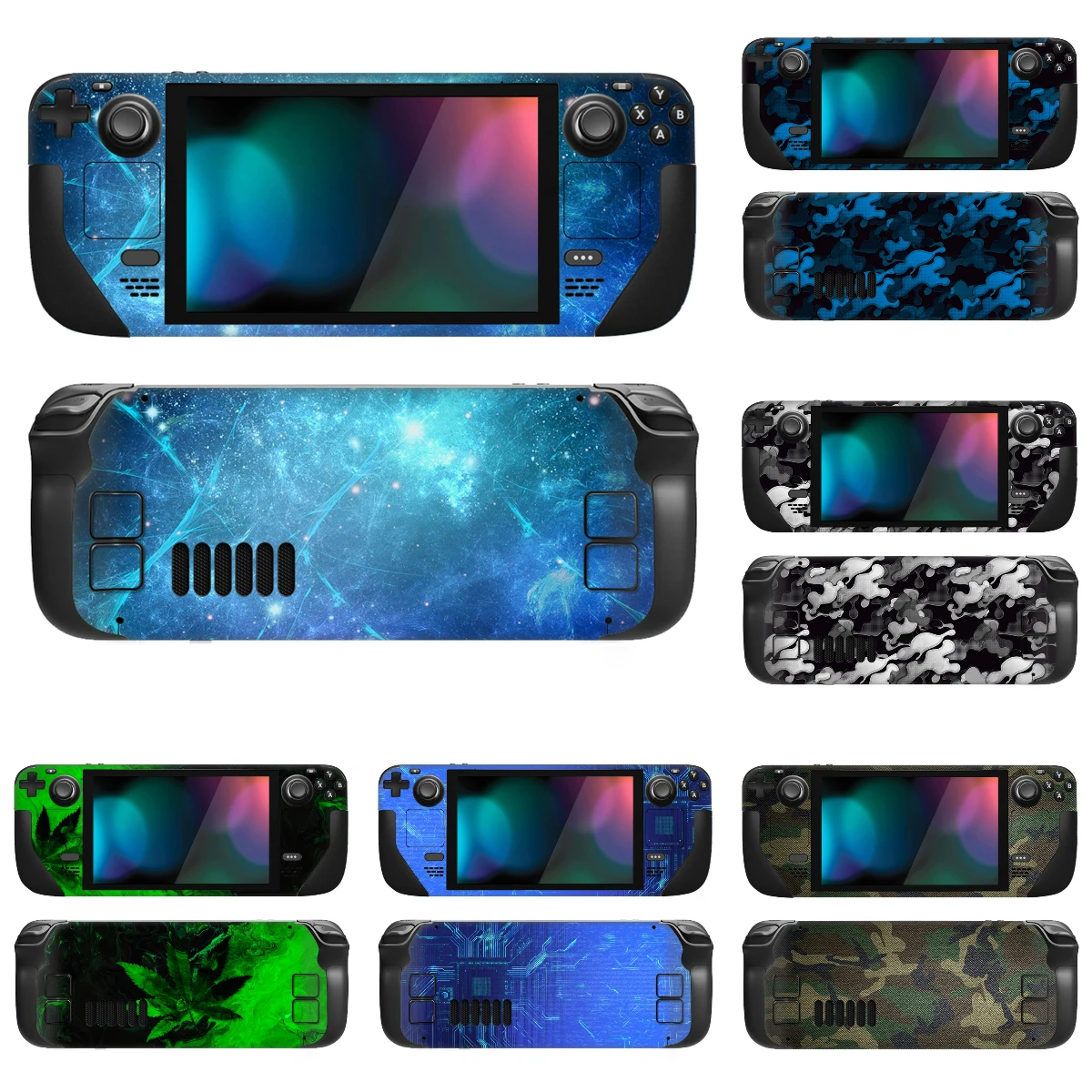 Playvital Set Completo Decalcomania Protettiva Per La Pelle Per Lcd Steam Deck, Adesivi Cover In Vinile Per Steam Deck Oled - Blue Nebula