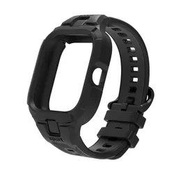 Silicone Strap and Case with Soft TPU Cover for Smartwatch Replacement Bracelet Wristband (B)