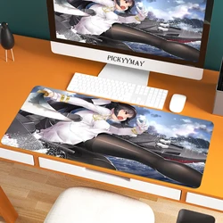 Borracha natural antiderrapante de mousepad do jogo do computador grande da almofada 100x50cm do rato da pista do azur sexy com a esteira de travamento do rato do jogo da borda