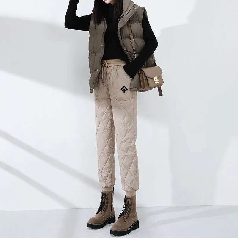 신상바지 High Waist Casual Pants Anew Women Golf Wear Winter Luxury Brand Golf Pants Thickening Sports Women Clothes