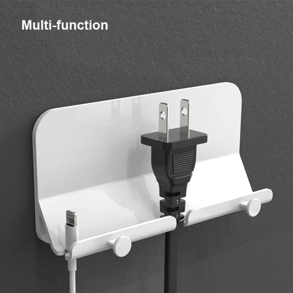 flexible mobile holder New Wall Mount Phone Charging Holder Bracket Remote Control Holder Storage Box Wall Shelf Stand Rack Home Office Hotel Universal mobile stand