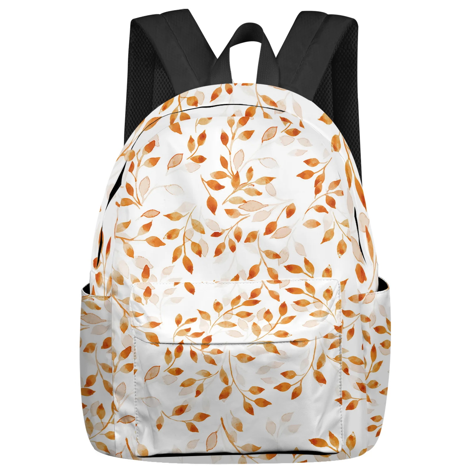 

Orange Abstract Plant Leaf Texture Backpack Teenagers Student School Bags Laptop Custom Backpack for Men Women Travel Bag