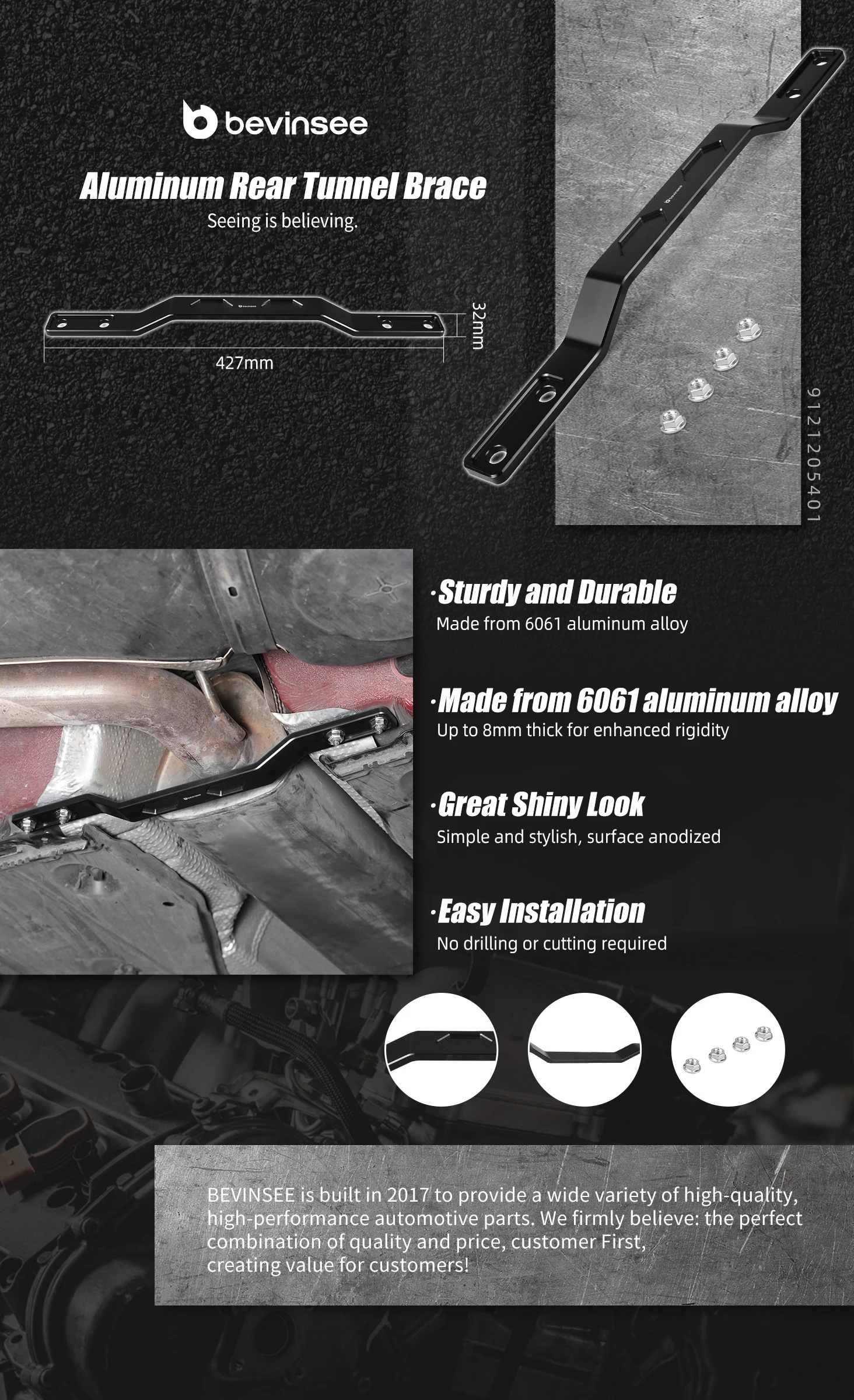(EU-Lagerbestand) Hintere Tunnelstrebe für VW MQB mit FWD&AWD für Golf 8, für Golf 7, für Audi A3 8Y 8V, für SEAT Leon 5F, ersetzt 5Q0802128 – Detail 1