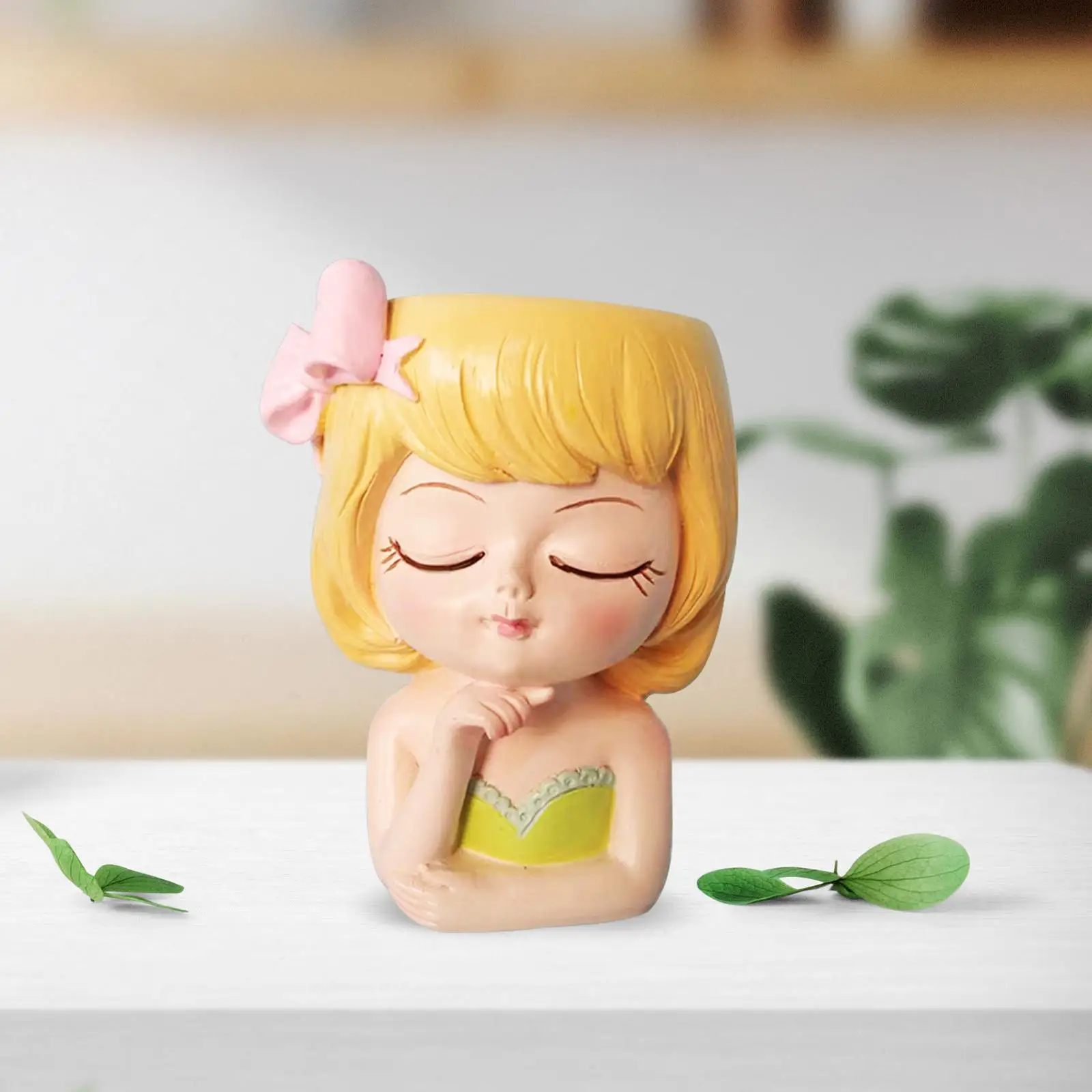 Charming Cartoon Face Planter Pot - Decorative Succulent Holder