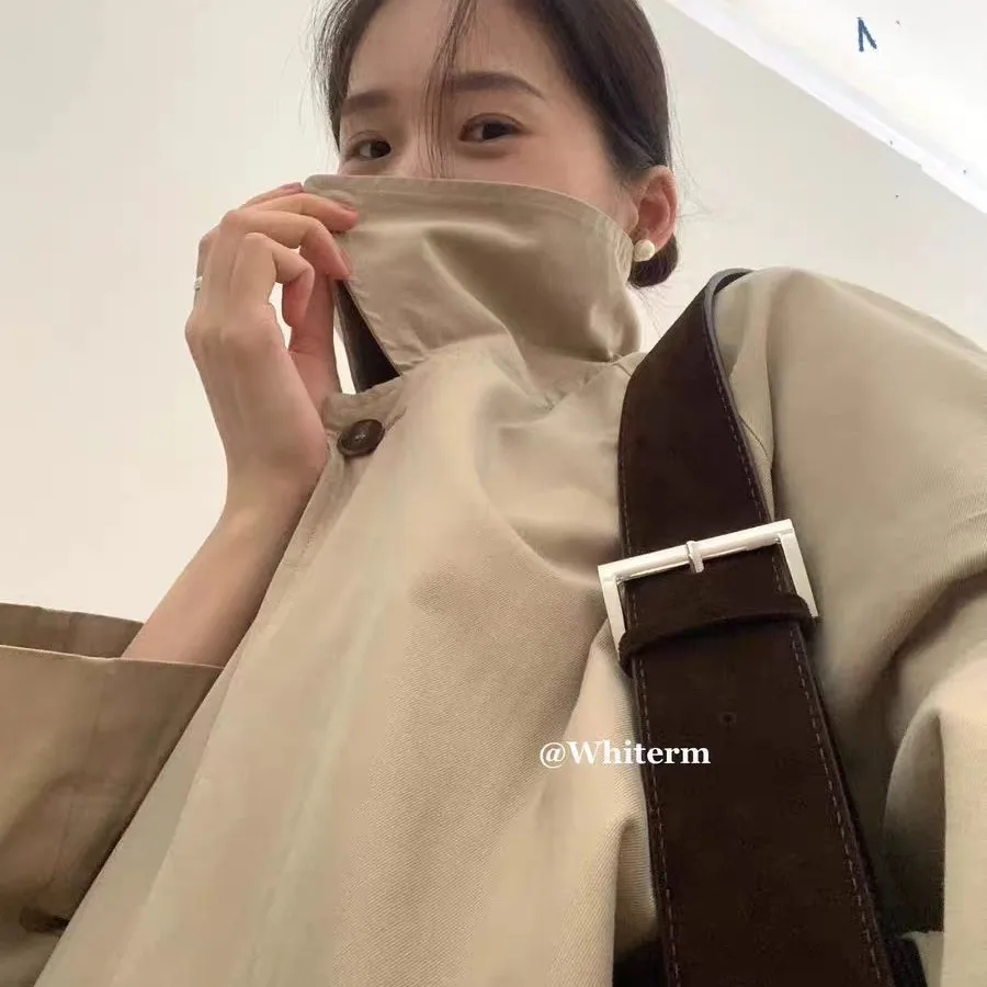 Autumn/Winter Niche Chamois Leather Bucket Bag Large Capacity Simple Flip Fur Bag Medium Single Shoulder Women's Bag