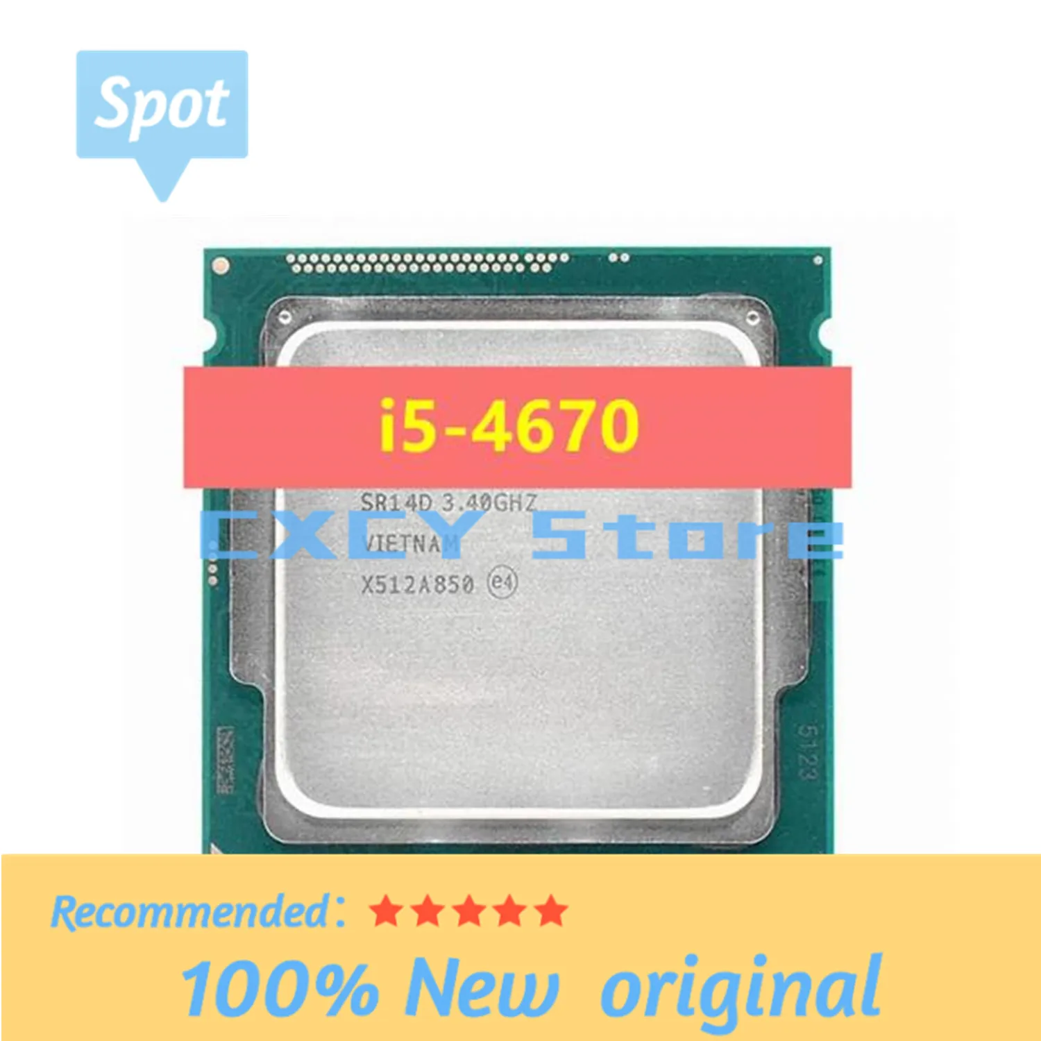 Core I5 4670 3.4Ghz 6Mb Socket Lga 1150 Processore Cpu Quad-Core Sr14D