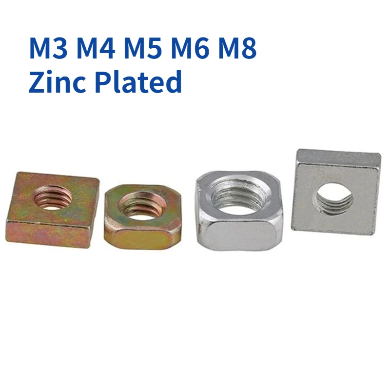 M3 M4 M5 M6 M8 GB93 Zinc Plated Carbon Stee Square Nuts Square ...