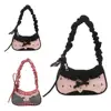 Fashion Grid Women Bag Lace Ribbon Stretchable Shoulder Strap Single Shoulder Underarm Bag Daily Commuting Student Handbag 1 Fashion Grid Women Bag Lace Ribbon Stretchable Shoulder Strap Single Shoulder Underarm Bag Daily Commuting Student Handbag 1