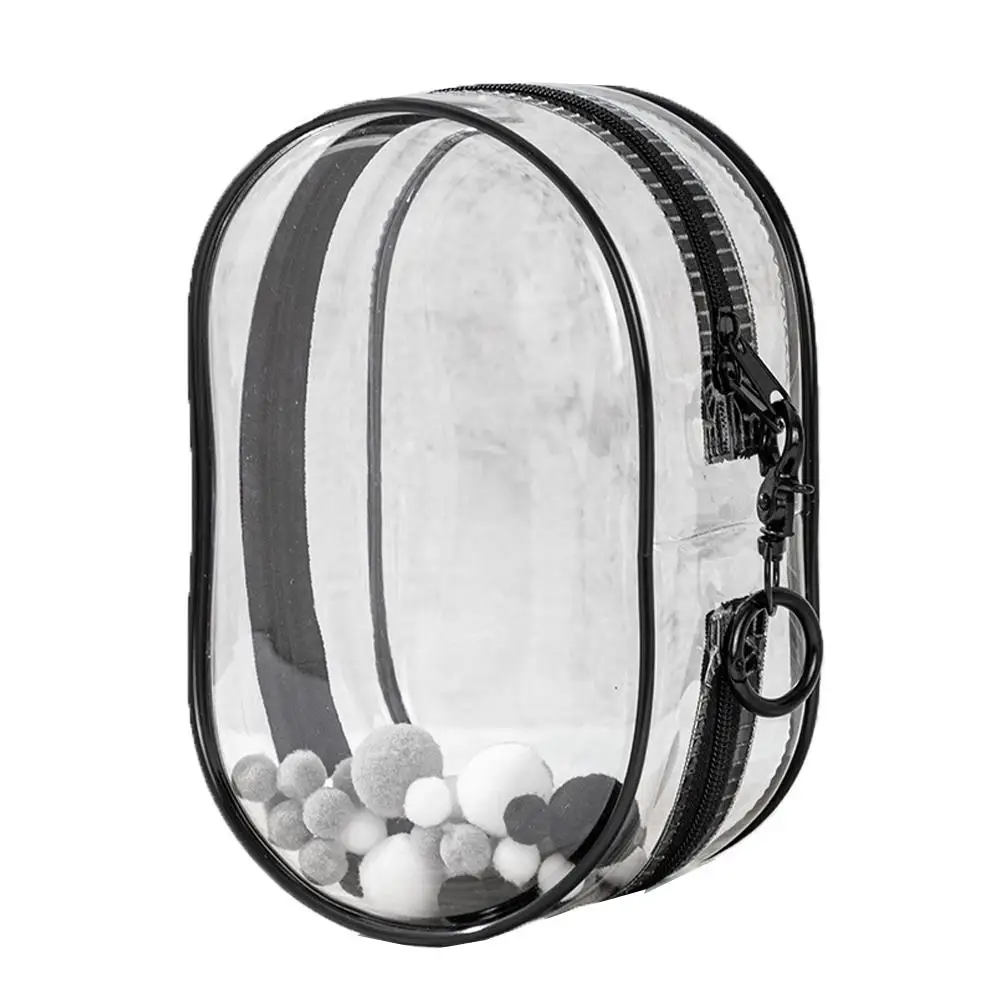 15cm Transparent Plush Dolls Mystery Box Keychain Thicken Zippers Organizer Box Storage Pouch Outdoor Doll Display Bag Wallet