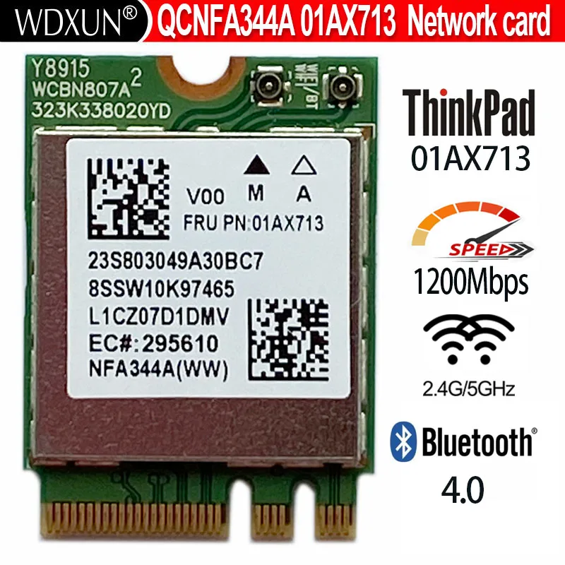 

NFA344A QCNFA344A 01AX713 M.2 AC WiFi Card Bluetooth 4.0 For Lenovo ThinkPad 710S E470 E475 E570 E575 V310 YOGA-710 720 910