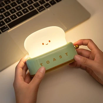 LED 제빵기 야간 조명 토스트 램프, USB 충전 디밍 테이블 램프, 휴일 장식, 아기 보육원 조명, 분위기 조명