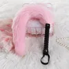 56CM PU Leather  Handle Foxtail Horse Whip Spanking Whip for Horse Training 4