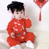 Chinese Traditional Jumpsuit For Girls Newborn Baby butterfly Hanfu Red Tang Suit Romper Chinese New Year Outfits Birthday 2