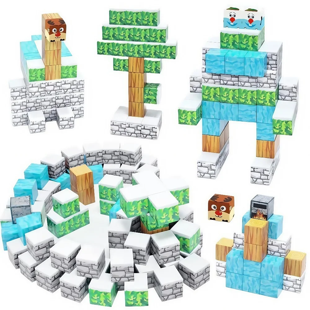 Creative Magnetic Building Blocks STEM Creative Kit DIY Assembly Bricks for Kids 3+ ideal Models Educational Birthday Gift