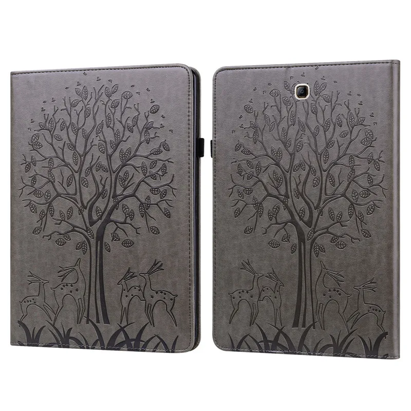 tablette funda pour samsung galaxy tab cas mignon cerf portefeuille smart cover pour coque galaxy tab sm cas