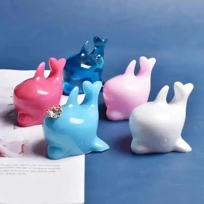 New Animals Ornament Decorative Silicone Mold For Resin Jewelry Making Tools DIY Crystal Epoxy Mold 3D Dolphin Cartoon Cute