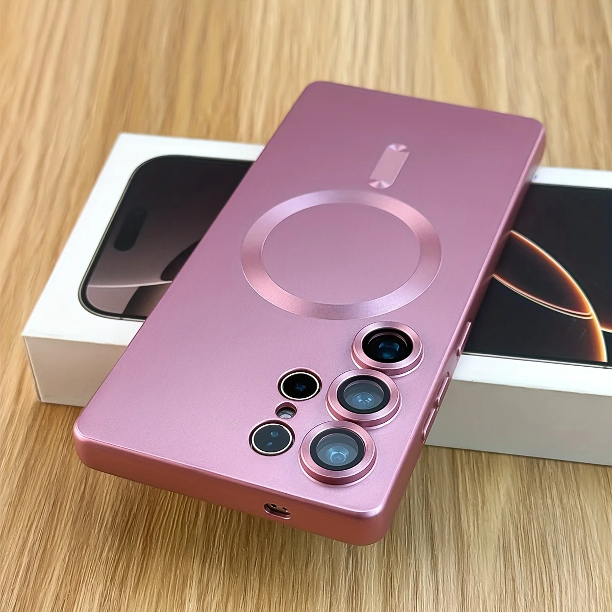 Luxury Matte Magnetic Phone Case with Wireless Charging and Shockproof Design
