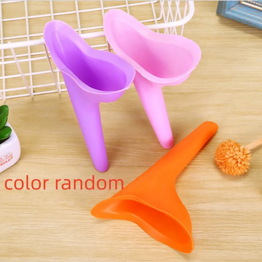 Portable Urinal Women Girl Outdoor Travel Camping Female Urinal Soft Silicone Urination Device Stand Up & Pee 1PC
