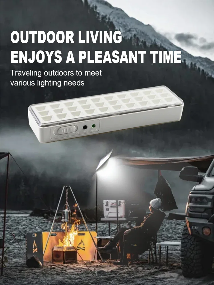 Emergency Light 2 Modes Dimmable 30LED Rechargeable Outdoor Night Repair Lights Portable Camping Lantern for Power Outage Use