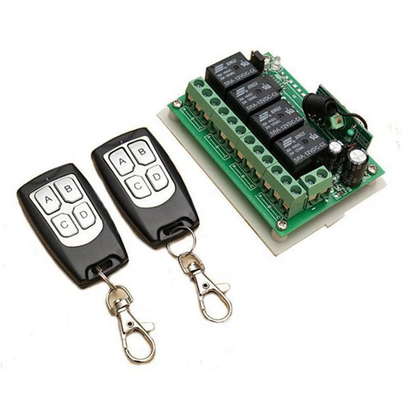 무선 원격 제어 스위치 집적 회로, 송신기 4 개 포함, DIY 교체 부품 도구 키트, 12V, 4 채널, 433Mhz