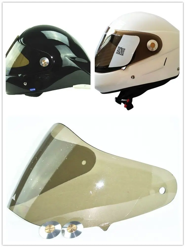 Paraglide Helmet Long Board Mirror Visor, Transparent Visor, Smoke Sun Glass Visor with All Parts