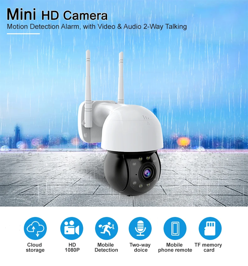 TAIBOAN 야외 투야 와이파이 IP 카메라, HD 2MP 감시 카메라, 풀 컬러 AI 인간 추적 보안 모니터 카메라, 앱 제어