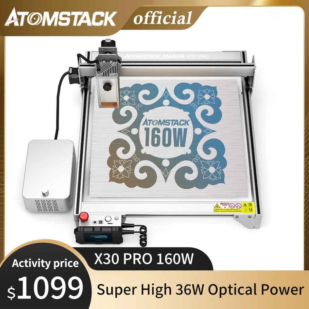 

ATOMSTACK Laser Engraver X30 Pro 160W Laser Engraving Cutting Machine DIY 33W Output CNC Metal Cut Dual Air Assist APP Offline