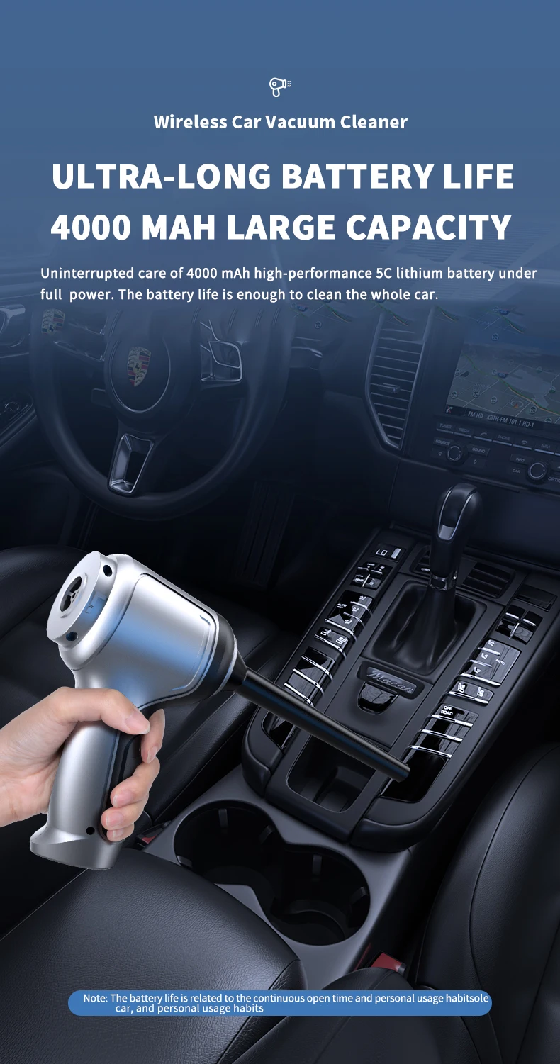 Wireless 95000Pa Car Mini Vacuum Cleaner | Car Care Accessories