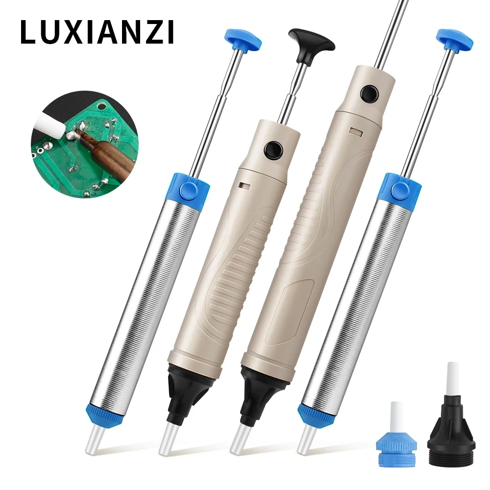 LUXIANZI Powerful Desoldering Pump Biger Removal Vacuum Soldering Sucker Pen Aluminum Plastic Suction Tin Gun Desolder Tool desoldering suction pump desoldering pump desoldering tool electrothermal solder sucker