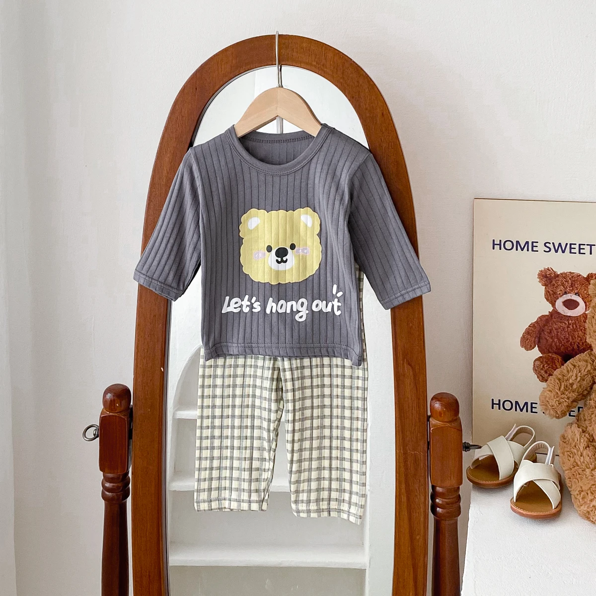 Spring Kids Baby Homewear Set Cute Cartoon Pure Cotton Long Sleeve Top + Pants Children Underwear Pajamas 2pcs 0-10Y kids clothing set girls clothing set kids sweatshirt set boys clothing set