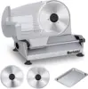 Slicer, 200W Electric Food Slicer with 2 Removable 7.5" Stainless Steel Blades and Stainless Steel Tray, Child Lock Protect 1