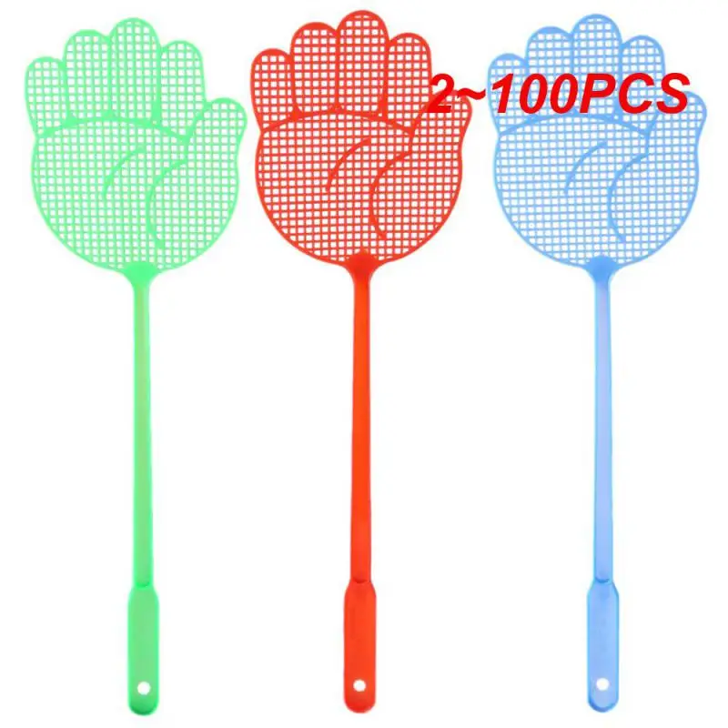 

2~100PCS Fly Swatters Cute Palm Pattern Plastic Flyswatters Mosquito Pest Control Insect Killer Home Kitchen Accessories Random