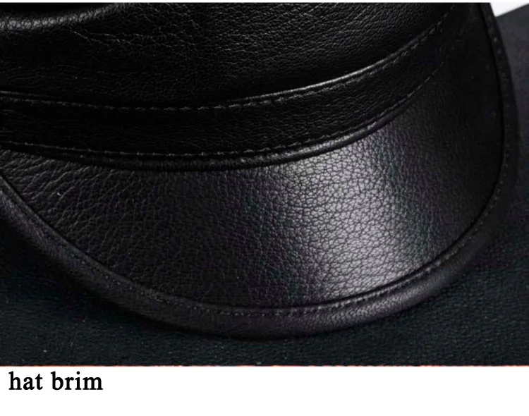 Echtes Leder Kapitän Hut Männer Frühling Koreanische Mode Kurze Krempe Navy Kappen Männlichen Hohe Qualität Schwarz Weiß Flache Gorras Hombre – Detail 12