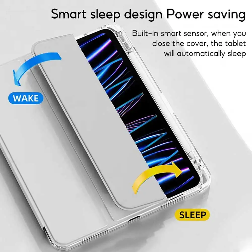 Sleek Transparent iPad Case with Pencil Holder