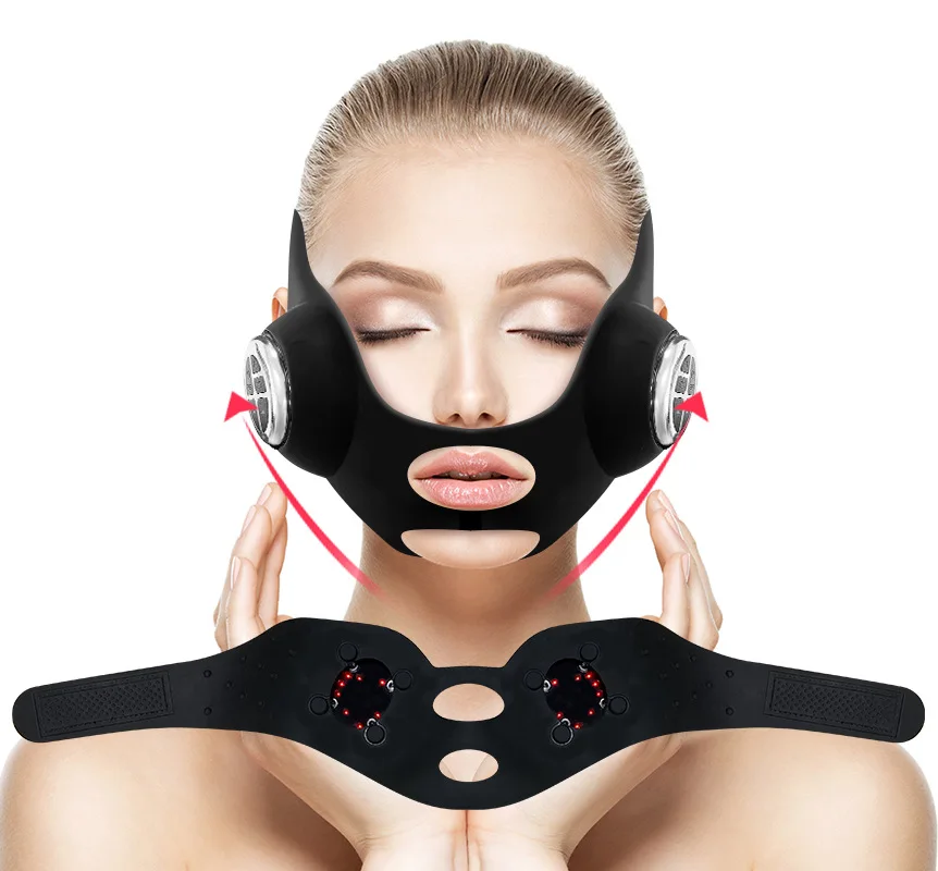 Micro-Current Face-Lifting Mask Face-Lifting Bandage Color Light V Face Shaping Beauty Instrument Massaggiatore In Silicone Portatile