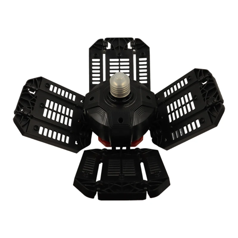 Folding Four Leaf Garage Lamp Lighting Radar Induction Bulb Eight Leaf Deformation Lamp Folding Industrial And Mining Lamp UFO