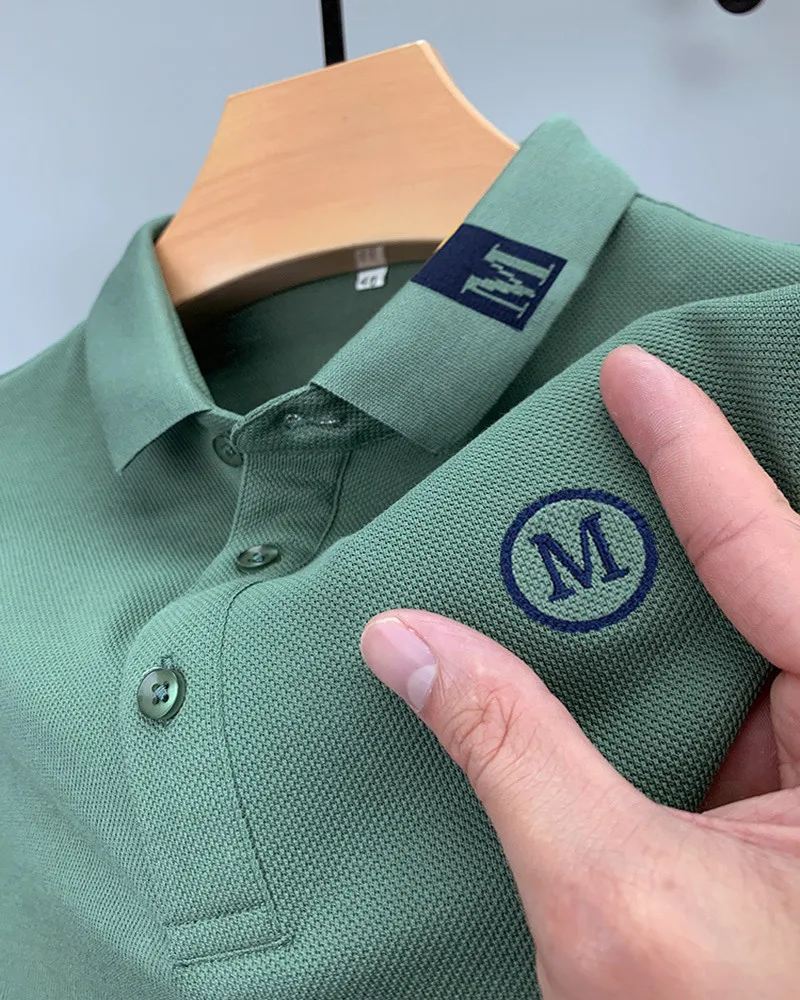 

Summer men's short-sleeved T-shirt lapel high-end embroidered POLO shirt men's half-sleeved T-shirt top