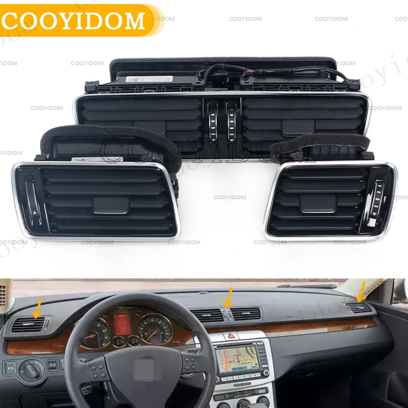 

Car Center Console Piano paint Gloss Black Air Condition Vents For Vw Passat B6 B7 CC R36 3AB 819 701 A 3AB 819 702 A3AD819728A