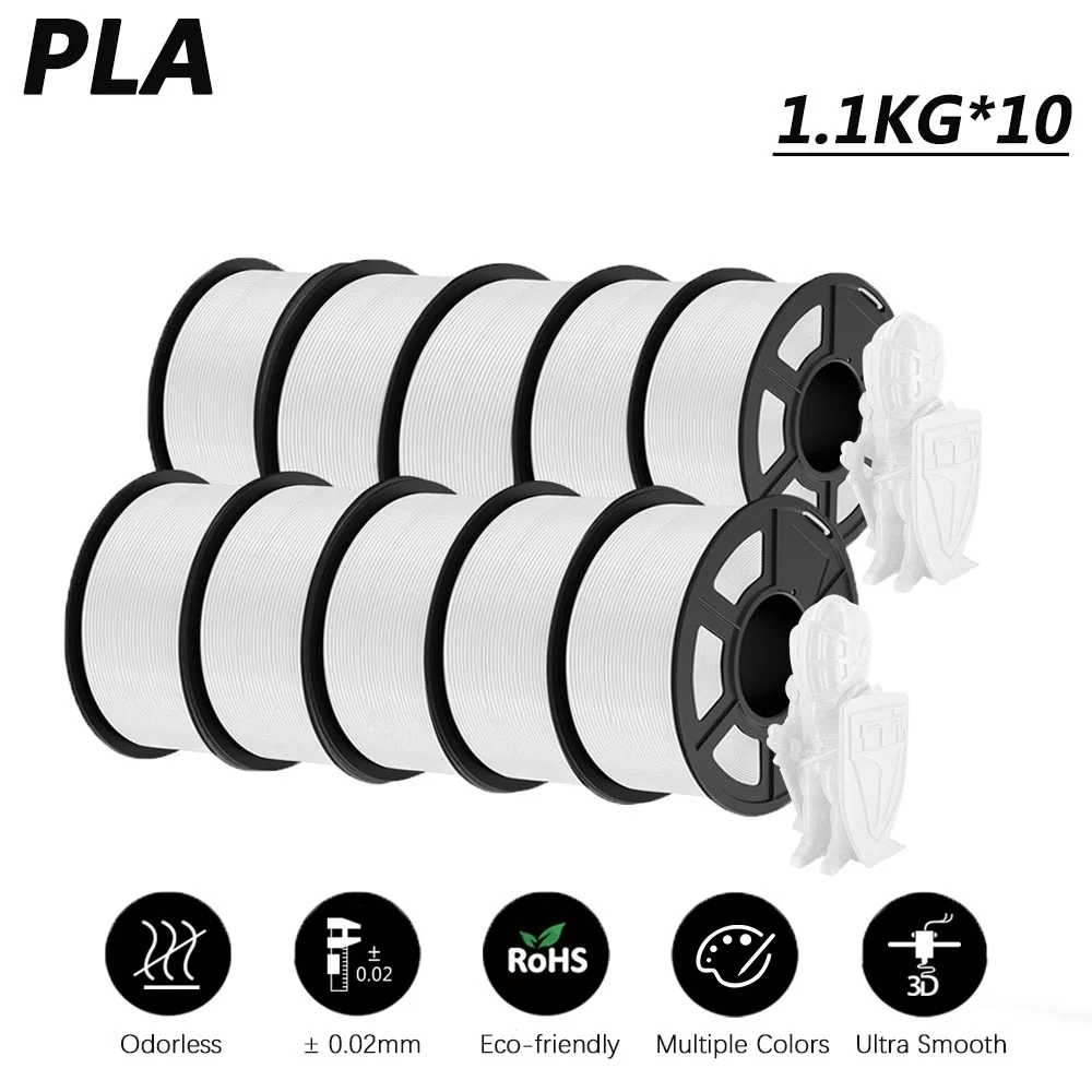 thumbnail image 1 of Filamento PLA/PLA Meta/PETG/PLA PLUS/PLA mate para impresora 3D JAYO de 1,75 mm, 10 rollos, materiales de impresión 3D para impresora 3D y bolígrafo 3D, 1 of 5