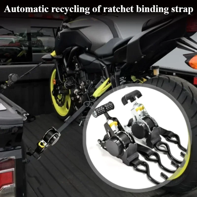 Retractable Auto Cargo Straps with Ratchet Tensioner for Secure Load and Luggage Management