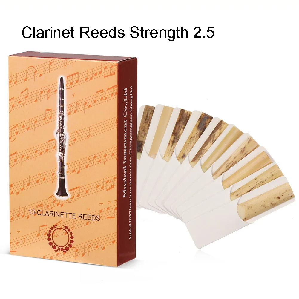 

10PCS Clarinet Reeds Strength 2.5 Woodwind Instrument Clarinet Accessories High-strength And Long-lasting