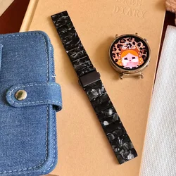 Elegant 18mm Resin Watch Band Strap - 18mm (Black Flower)