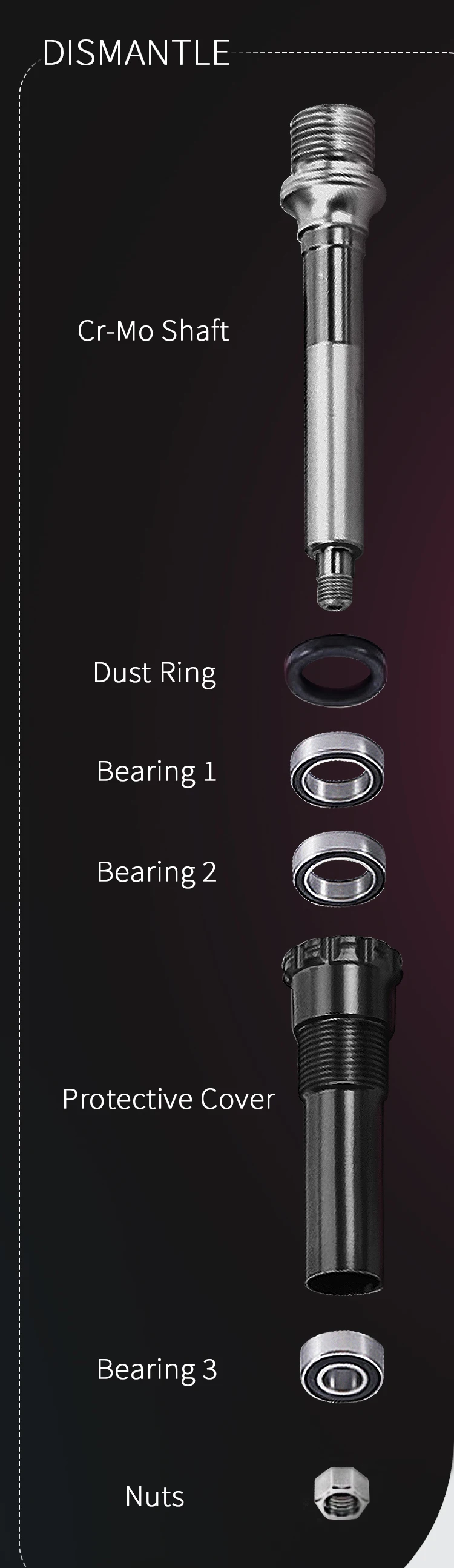 Description Picture 5 of itemKRSEC Bicycle Pedal Aluminum alloy Ultralight Seal 3 Bearing MTB Bicycle Pedals Accessories Mountain Road Bike Bearing Pedal